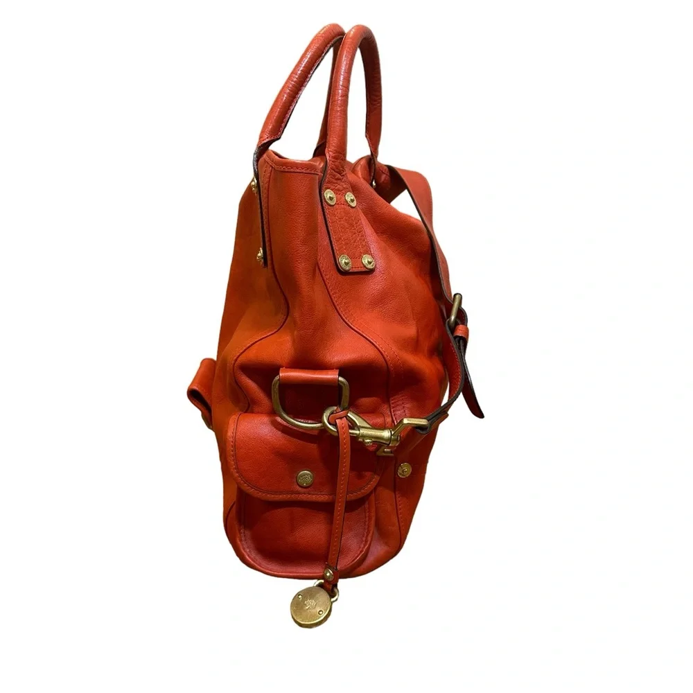 Mulberry Jody Red Calfskin Leather Convertible Satchel Shoulder Bag